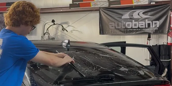 Automotive window tint installation